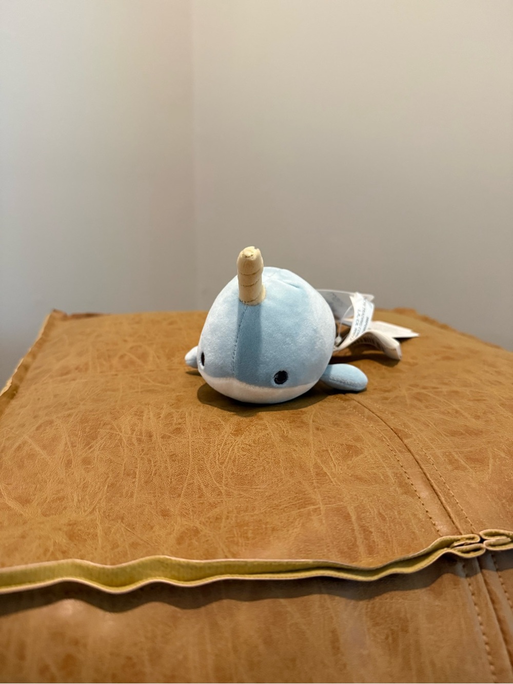 Blue Plush Narwhal Pet Toy - Soft Squeaky Plush